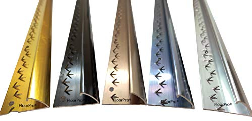 Carpet to Vinyl/Lino Threshold Strip Flooring or Doorway Trim - Metal Plate Doorbar Single Edge - Silver Gold Grey Black or Bronze - Extra Long 9ft / 2.7m / 270cm / 2700mm (Bronze)