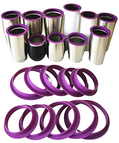 10PCS Tumbler Shields for Epoxy Tumbler, Silicone Tumbler Protector for Resin Paint,Cup Silicone Insert Paint Spray Shield, Epoxy Resin Cup Protector Clean Rims DIY Glitter Epoxy Tumblers (10)