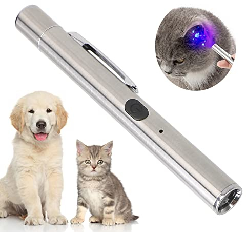 RSGK Lámpara De Madera Veterinaria Detección De Hongos para Mascotas Linterna a Prueba De Agua Piel Luz Ultravioleta Cat Moss Tinea Light 365 UV Espejo Negro, Luz De Detección De Musgo De Gato