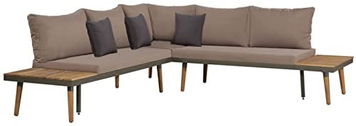 Chenshu 4-TLG. Garten-Lounge-Set mit Auflagen, Lounge Gartenmöbel Set, Terassenmöbel Wetterfest, Gartenlounge, Balkon Möbel, Garten Loungemöbel Set, Garten Sitzgruppe, Massivholz Akazie Braun