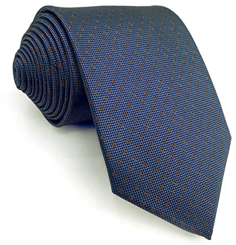 S&W SHLAX&WING Krawatten für Herren Blau mit Punkten Business für Sakko extra lang