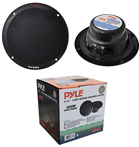 2 Enceintes PLMR605B système 2 Voies 200 Watts rms 400 Watts Max 16,5 cm diamètre 165 mm 6,5 étanche Piscine Bateau hôtel, Noir, la Paire