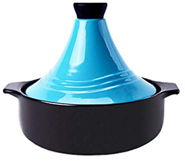 ZAANU Pentole, Padella Spessa per casseruola in Ceramica con Base in ghisa e Coperchio a Imbuto in gres per Tutti i Tipi di Piano Cottura Base da 10 Pollici 2,5 Litri