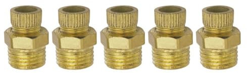 Perfeclan 5 pezzi Valvole di scarico del compressore d'aria Raccordo per tubo dell'aria Robusto Buona tenuta Rubinetto di scarico Tappo di scarico dell'acqua