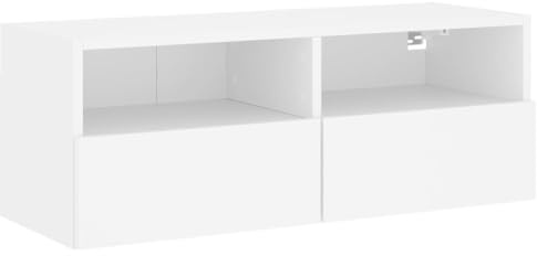 vidaXL Väggmonterad tv-bänk vit 80x30x30 cm konstruerat trä