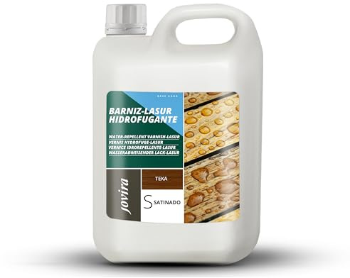 JOVIRA PINTURAS Lasure Hydrofugeant Protecteur imperméable effet perlé. Elle protège, décore et embellit tous les types de bois. (2 Litres, Teck)