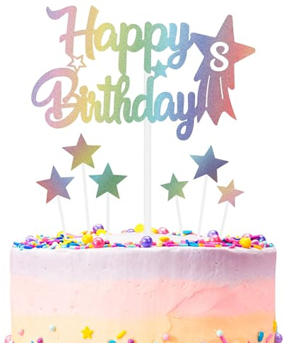 Regenbogen-Geburtstagskuchendekoration, Zahl 8, Regenbogen-Kuchendekoration, für jeden Feiertag und jede Party, Kuchenfarbe, Geburtstagsfeier für Jungen und Mädchen