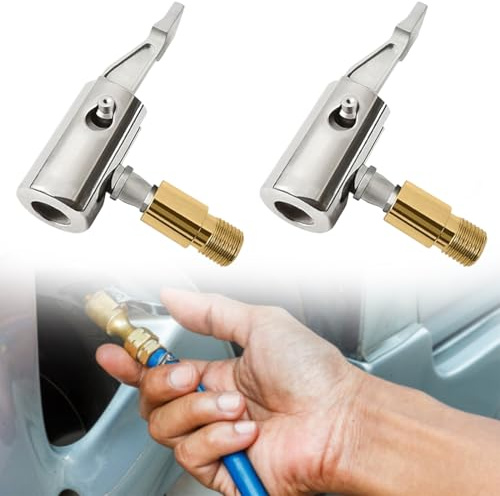 JEYORZY 2 Stück Auto Luftpumpen Clip Reifen Air Chucks, Autoluftpumpen Gewindedüsen Adapter, Autoventil Hebelstecker Air Chuck, Autoventil Adapter Reifen Ventil Luftpumpe Clip Fahrrad Ventil-Adapter