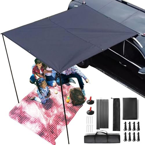 Roof Rack Awning | Car Overlandinging Awning | PU3000mm UV50+ Vehicle Shades, Waterproof Roof Rack Truck SUV Side Awning Shelter(Hardware Included)