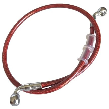 KMWSHAN Motorradbremsleitung Motorrad Stahlflex Hydraulikbremsleitung Kupplungsölschlauch 90°-90° 400 Mm Bis 2200 Mm(400mm)