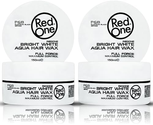 RedOne Cera acquatica per capelli bianca, 150 ml, controllo dei bordi, ultra tenuta, cera per capelli per uomini e donne, profumo di fragola, massimo controllo, 2 pezzi