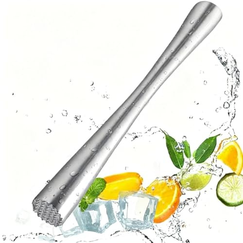 Aiyraa Cocktail Stößel, Caipirinha Stössel für Cocktails Stampfer | 22.5cm Muddler Zum Maischen, Limetten Stampfer Verwendet um Cocktails,Mojitos, Säfte zu Machen, Eisbrecherkopf aus Edelstahl