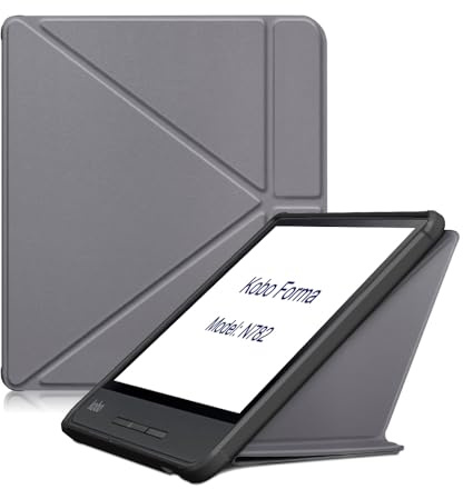 E-Reader Cover for Kobo Forma N782 8 inch (2018 Release Version),Ultra Slim Lightweight with Auto Sleep/Wake Up Function Folio Leather Case for KOBO Forma 2018 8 E-Book (Gray)