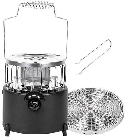 2 in 1 Portable Heater & Stove, 2480 W Outdoor Propane Heater with Handle, Camping Liquefied Gas Stove, Butane Multifunctional Heater for Patio, Camping, Tent, Ice Fishing, Hunting