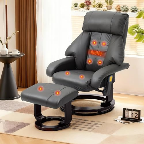 Mingone Massagesessel Elektrisch mit Liegefunktion Grau