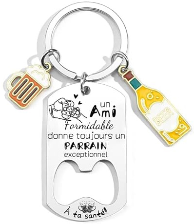 Lumengqi Cadeau Veux tu etre mon parrain Porte Clé Parrain Cadeau Parrain Demande Personnalisé décapsuleur Anniversaire cadeaux parrai bapteme Fête Des Pères Homme Anniversaire Fête Des Pères (7)
