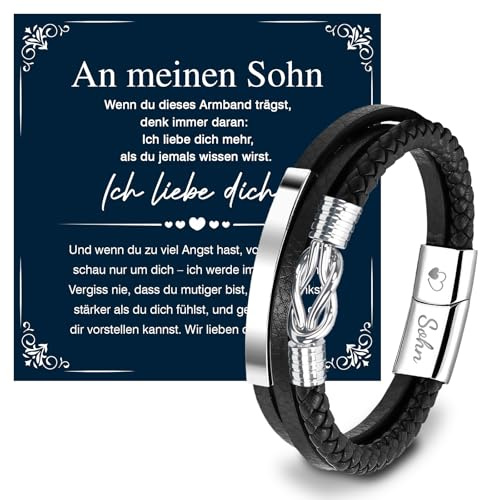TaleMoon Geschenke für Männer Weihnachten,Geschenk Lederarmband Herren,An Meinen Mann Armband,Valentinstag Jahrestag Hochzeitstag Geschenk für Mann Ehemann Freund Sohn