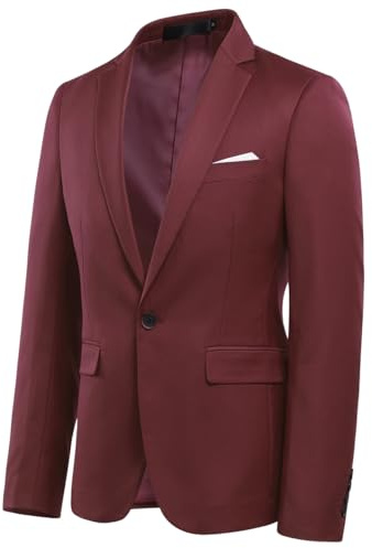 YFFUSHI Blazers de Hombre Chaqueta de Traje Casual Corte Regular 1 Botón Formal Negocios Boda Traje