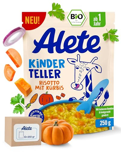 Alete Kinderteller Risotto mit Kürbis, ab 1 Jahr, BIO, 250 g (6er Pack)