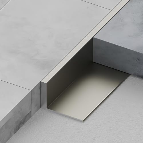 Profilé D'angle Aluminium Barre De Seuil Profilé En L Protection Des Bords Baguette D’Angle Pour Angles Murs/Sols/Carrelage(Champagne Gold,H 15mmxL 130cm)