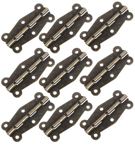 HOMSFOU Lot de 30 Charnières Laiton Style Ancien pour Portes et Placards Bois Accessoires pour Aménagement Maison