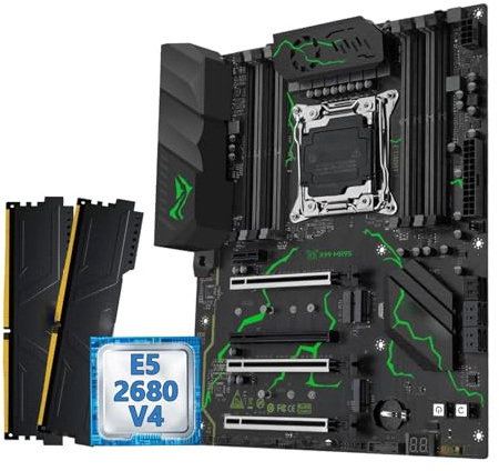 Placa Madre Kit de Placa Base Fit For Machinist X99 MR9S CPU LGA2011-3 Xeon E5 2680 V4 32 GB DDR4 Interfaz TPM 2.0 Cuatro Canales NVME M. USB3(Motherboards)