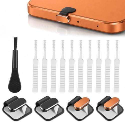 15 stycken USB C-skyddskåpa, 4 stycken självhäftande silikon USB C dammskydd med rengöringsborste mobiltelefon dammskydd pluggar dammskydd med de flesta mobiltelefoner och surfplattor av typ C