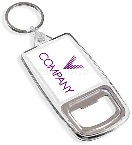 Personalised Photo Promotional Custom Business Bottle Opener Keyring 45 x 35 mm | Passport Size (Pack of 50)
