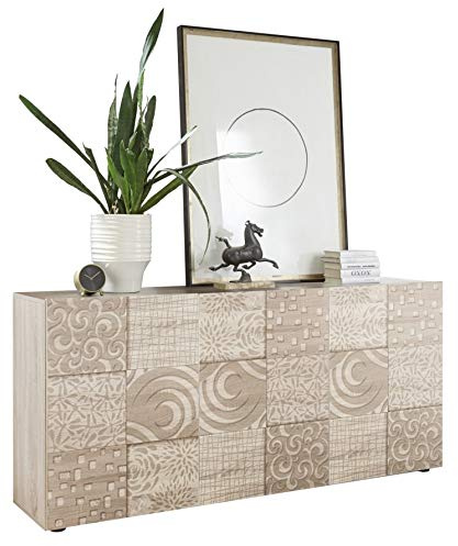 VE.CA - Mueble de entrada de 3 puertas serigrafiado Takao Roble
