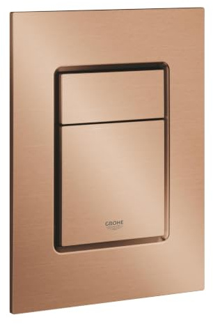GROHE Skate Cosmopolitan S, WC Abdeckplatte für 2-Mengen-Spülung, 13x17cm | Drückerplatte mit Start & Stopp-Betätigung , für GD2-Spülkästen, benötigt 40911000 oder 40950000 (bronze, 37535DL0)