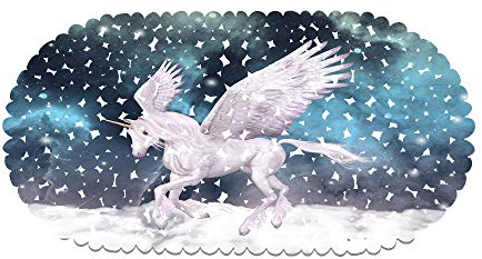 rutschfeste Badewanne Duschmatte PVC rutschfeste Hirsch Und Einhorn Badewanne Matte Für Badezimmer 70 X 35 cm Mit Starken Saugnäpfen (Style 13)