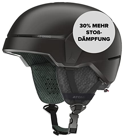 ATOMIC COUNT JR Skihelm für Kinder & Jugendliche - Schwarz - Größe S - Mehr Sicherheit bei Aufprällen - 360° Fit System für komfortablen Sitz - Kopfumfang 51-55 cm