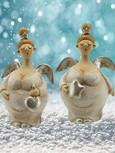 Pommerntraum ® | 2-er Set Schutzengel Weihnachtsengel Molly Engel Nana Engel üppige Damen mollige Ladies Rubensengel Rubensfiguren Dekorationsfiguren