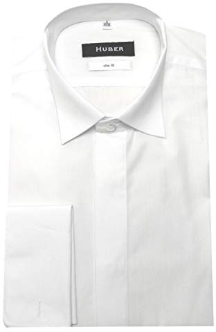 HUBER Smokinghemd Slim Fit Weiss XXL