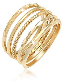 Elli Ring Damen Set Stacking Minimal Trend Blogger Basic 925 Silber