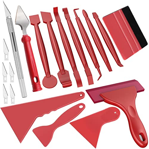 Gebildet 14Stück Auto Tönungsfolien Werkzeug Kit, Auto Vinyl Wrap Tool Kit, Auto-Sonnenschutz Fenstertönungs Kits für Fahrzeugglas Schutzfolie Fensterfolie Tönung Installation