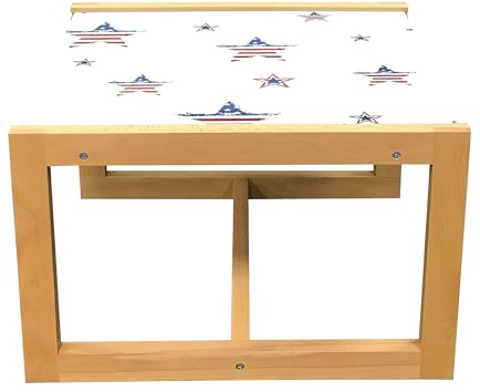 ABAKUHAUS 4. Juli Couchtisch, Verstreute Sterne, Acrylglas-Mitteltisch mit Holzrahmen für Büros Wohnheime, Klein Größe, Ruby-Marine-Blau-Weiß