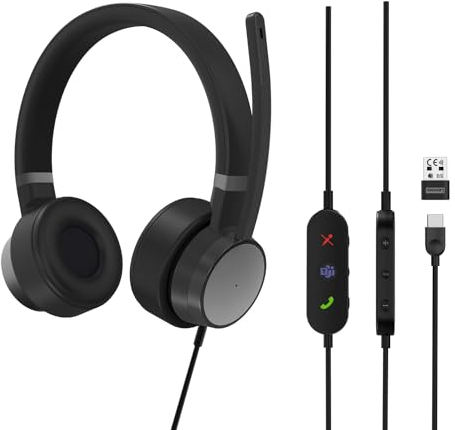 Lenovo Go Wired ANC Headphones Wired Headband Car/Home Office USB Type C Black