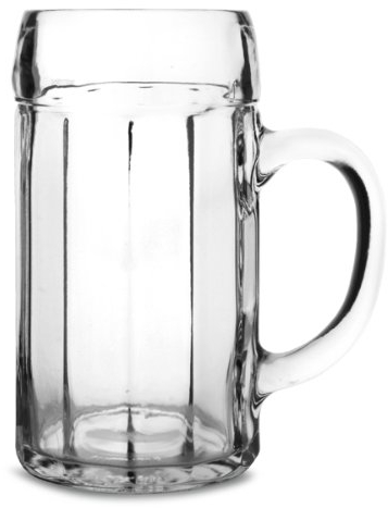 Hyper Mart Classic Glass Beer Mugs Various Pub Bar Style Tankards Stein Glasses - Set of 2 (Edged Stein - Two Pints)