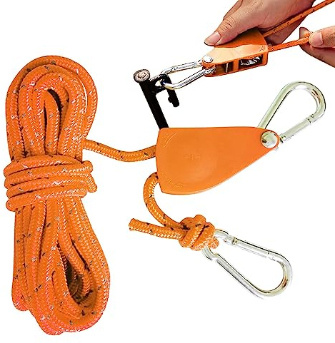 Abspannseile Für Zelt - Ratsche Mit Haken | Reflektierend Abspannseile Seil | 200 Kg (440 Pfund) Einstellbare RatchetRatchet Seil Flaschenzug Umlenkrolle Aufhänger Rope Seilratsche Für Rolls Hänge