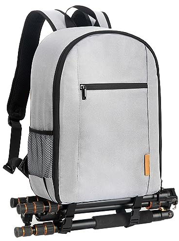 TARION Zaino per fotocamera, piccolo specchio, impermeabile, per fotocamera, leggero e compatto, con custodia antipioggia, Tb-m, grigio, m, Rucksack