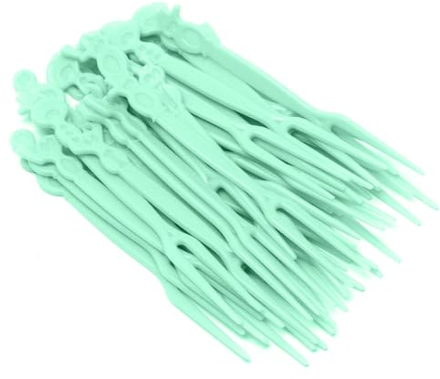 EBHO 50 tenedores de fruta para niños, color verde, plástico, fiestas, pasteles, frutas, aperitivos