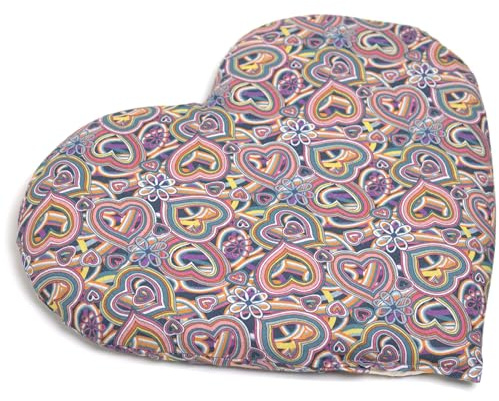 GIRAFFENLAND Bio-Bio-Dinkelkissen Herz ca. 30x25cm - Bio Füllung & Bio Stoff Psychedelic Heart - Wärmekissen - Körnerkissen - Ein charmantes Geschenk