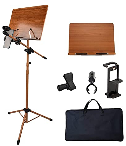 CASEGO Notenständer, tragbarer klappbarer Notenständer aus Holz, bodenstehendes, höhenverstellbares Bücherregal, geeignet für Orchester und Chöre (Style 1)