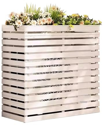 Klimaanlage Abdeckung, Klima Splitgerät, Schutzgitter für Klimaanlagen, Outdoor Sonnenschutz Abdeckung，Klimagerät, Geeignet für Außengeräte Externe Klimageräte ( Color : White , Size : 120*60*105CM )