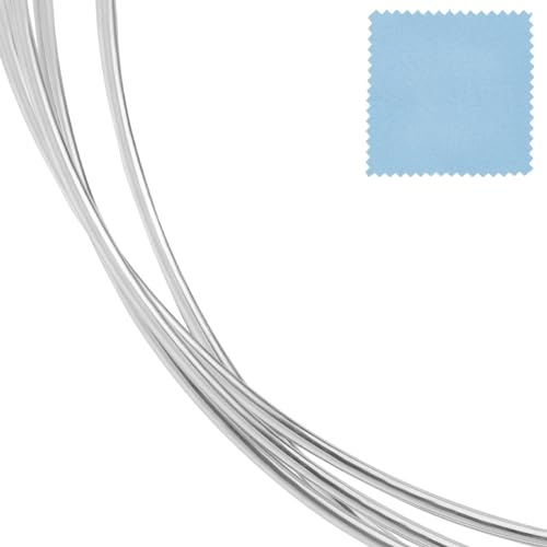 Beebeecraft Perlendraht Aus Sterlingsilber 1mm Rund Hart Zum Basteln von Schmuck Drähte Für Armbänder Halsketten Fußkettchen