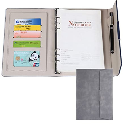 Schreibmappe Ringbuch A5 Klemmbrett Professionelle Konferenzmappe Laptoptasche Dokumentenmappe Aus Kunstleder Für Damen Und Herren(Greay)