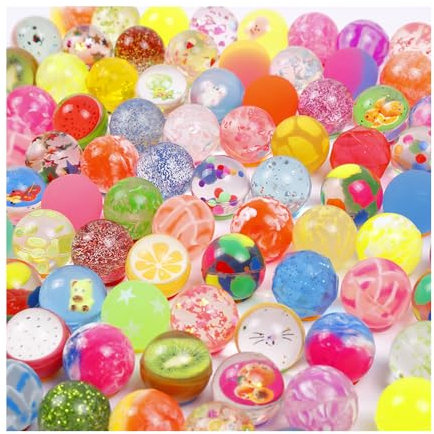 Semazz Bouncy Ball,50 Pieces Coloured Bounce Balls Float On the Water Bouncing Balls Kids Toy Rubber Balls Jumping Balls for Halloween Party Bag Fillers Random 1.07 inch