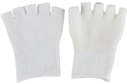 WOONEKY Fußpflegesocken Gel Zehenschutz Fünfzehige Gelsocken Weiß Atmungsaktiv Anti Rutsch Feuchtigkeitsspendend Für Damen Spa Fußpflege