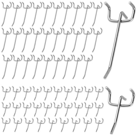 Casenly Ganci per lavagna, 60 Accessori per lavagna, Gancio per lavagna in metallo, lavagna portautensili per parete garage scaffale officina parete per utensili in Pegboard Foratura rotonda